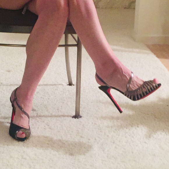 LOUBOUTIN SCOUBRIDOU 120 SATIN/SPECC/GLITTER MINI - Picture 6 of 8